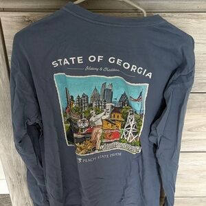 Peach State Pride Men's Blue Long Sleeve Tee